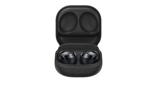 Samsung Galaxy Buds Pro in black on a white background