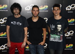 Former Real Madrid player Alvaro Benito (right) along with other members of the band Pignoise in 2011.