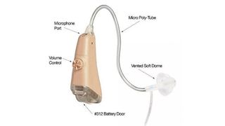 Simplicity Hi Fidelity EP Hearing Aid review: an illustration showing the various features of the hearing aid