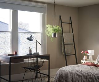 bedroom with window film