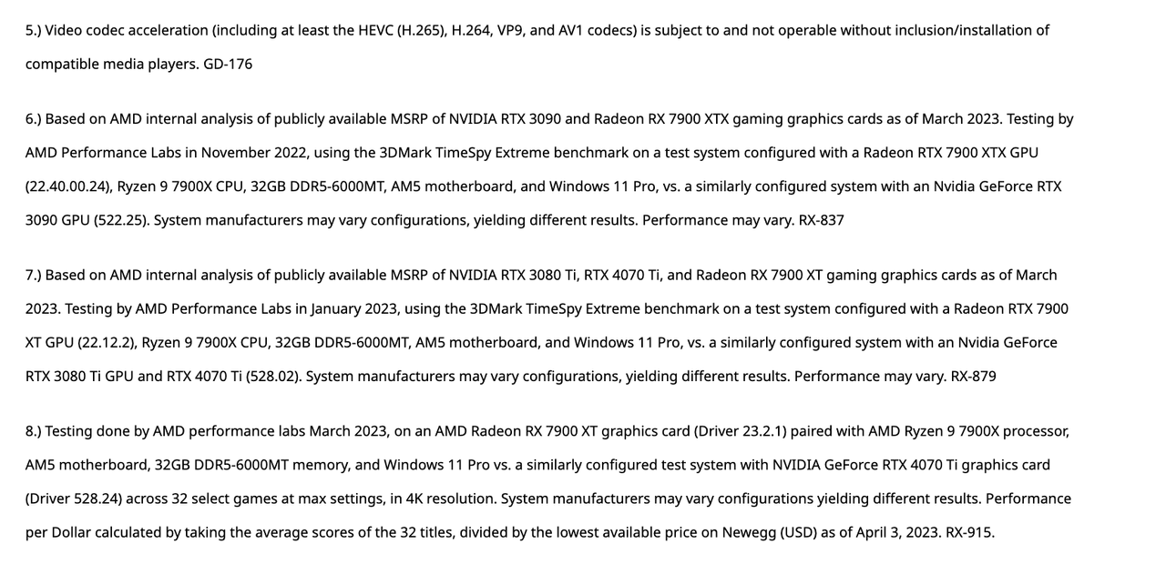 AMD Test Notes