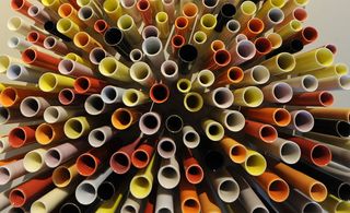 A lot of colourful porcelain pipes