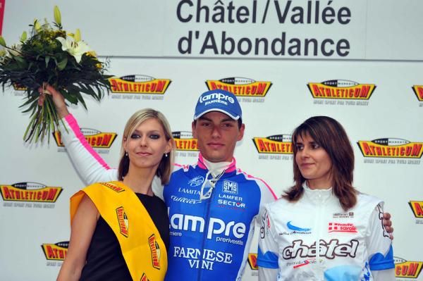 Simon Spilak (Lampre-Farnese Vini) on the podium