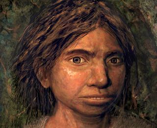 An artist's rendering show's the first-ever portrait of a Denisovan woman, recreated from an ancient DNA sample.