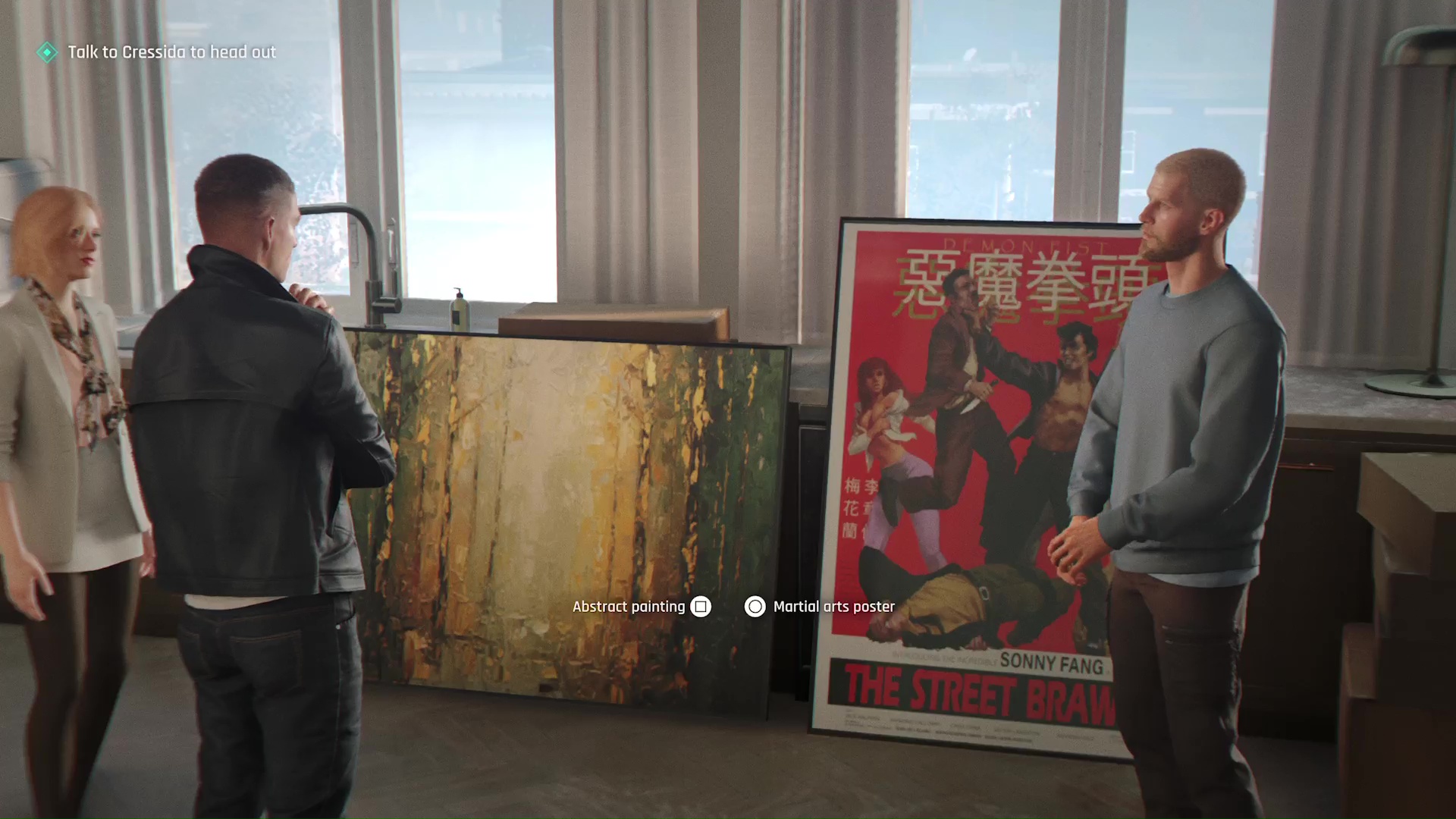 James Bond chooses between the painting and poster in 007 First Light