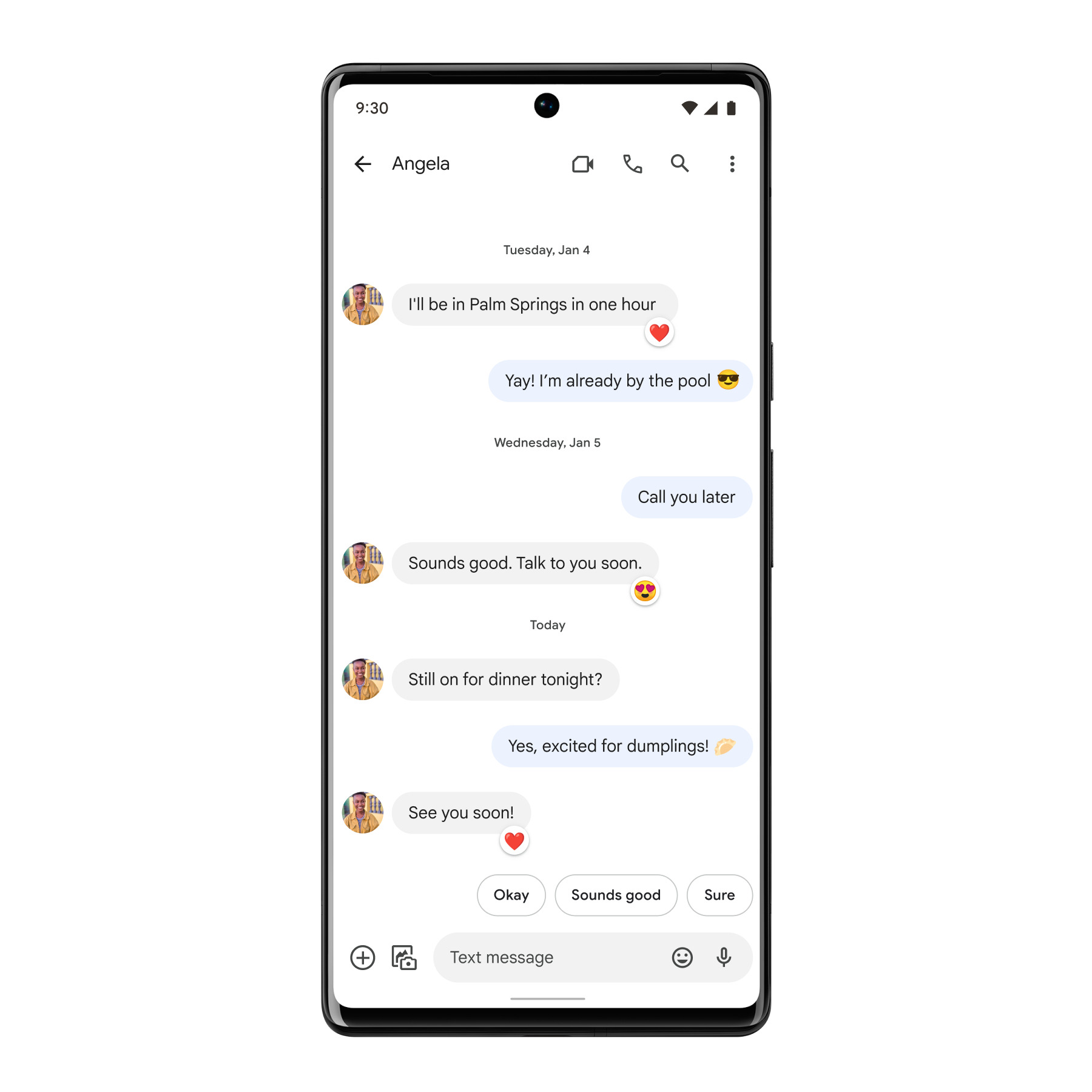 Reaccionar a SMS en Google Messages