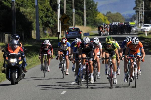 Racing is underway and immediately a breakaway goes off the front