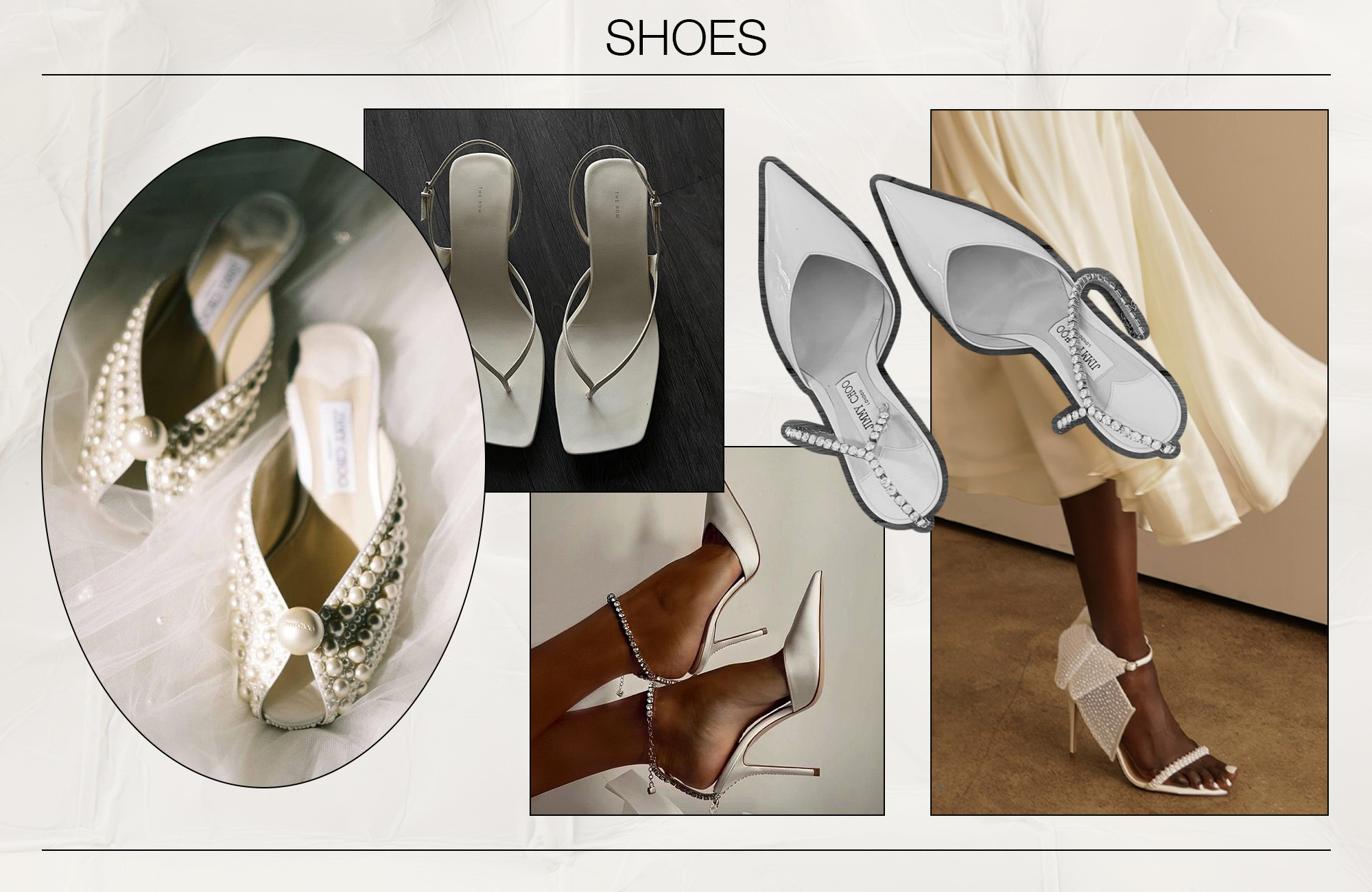 Collage of white shoes