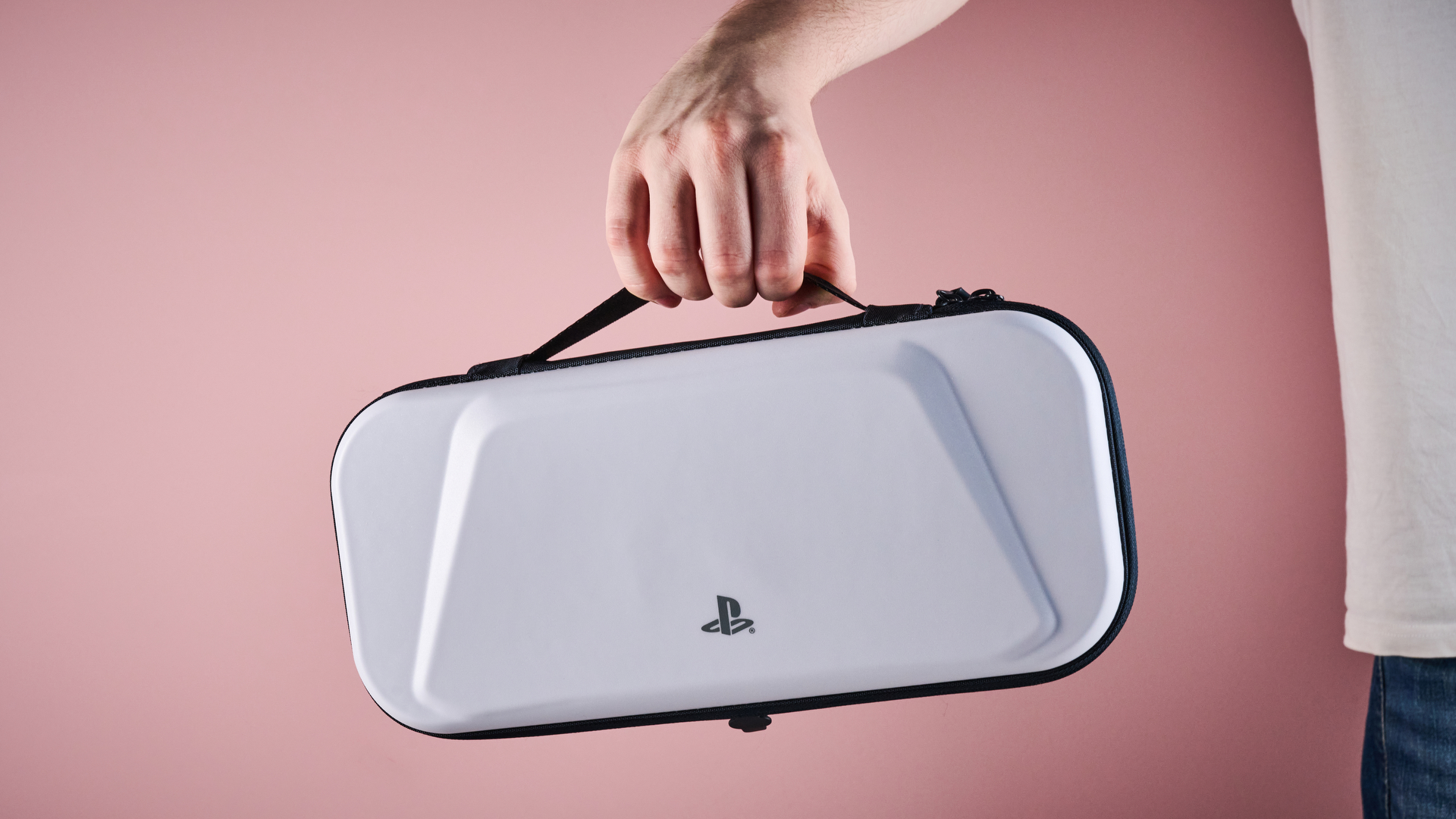 Man holding the PowerA Protection Case for PS Portal