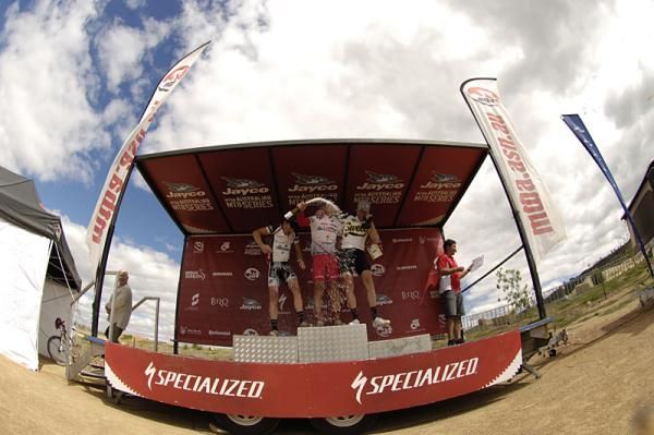 The series podium was a messy affair.