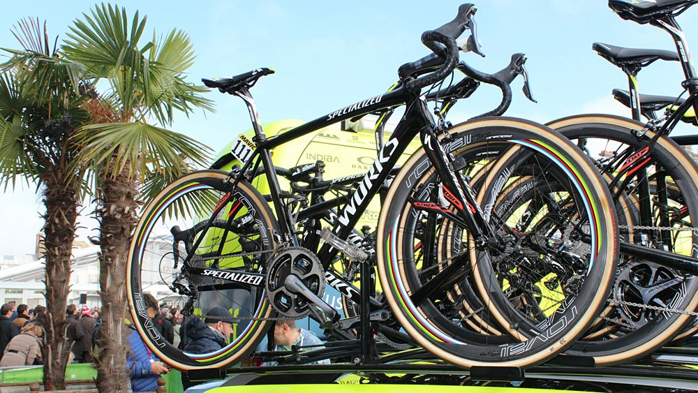 As the racers rolled to the start of the 2016 Paris-Roubaix, there was a single bike on a team car with a race number