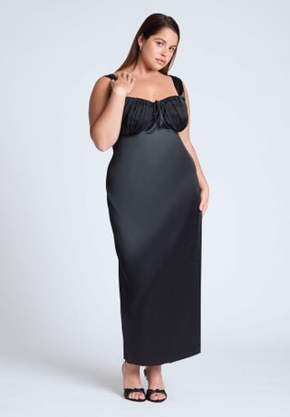 Satin Cup Detail Maxi Dress