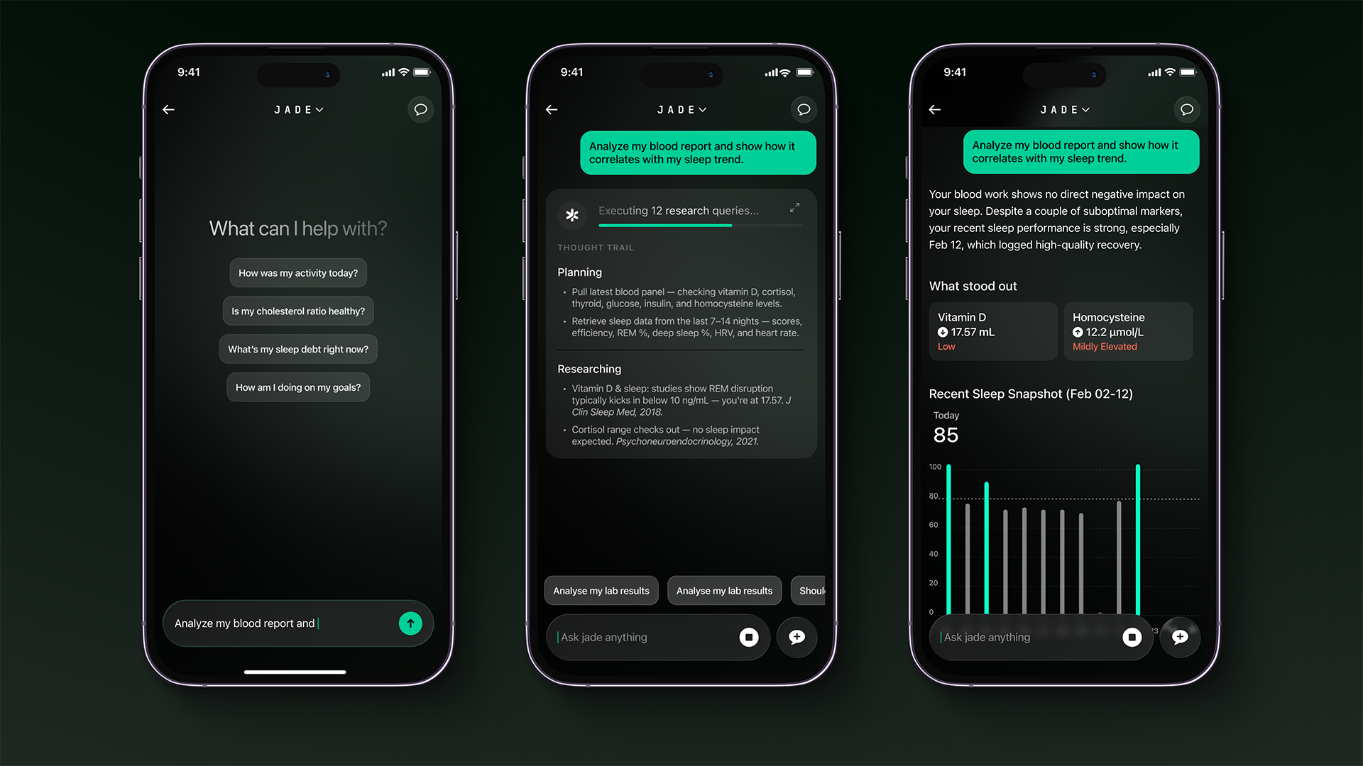 Jade by Ultrahuman &amp;ndash; AI health platform (screenshots)