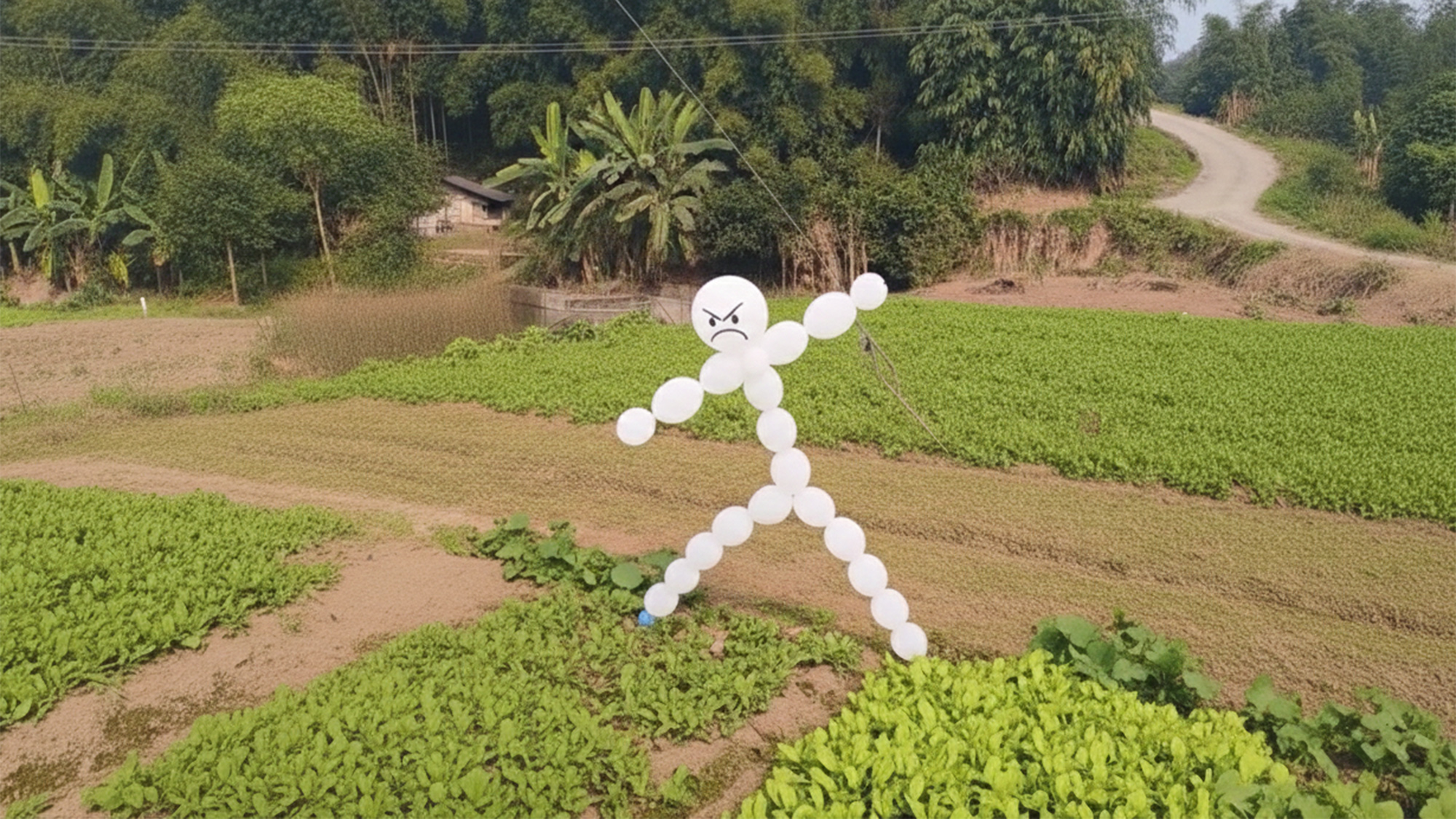 Dancing balloon scarecrow