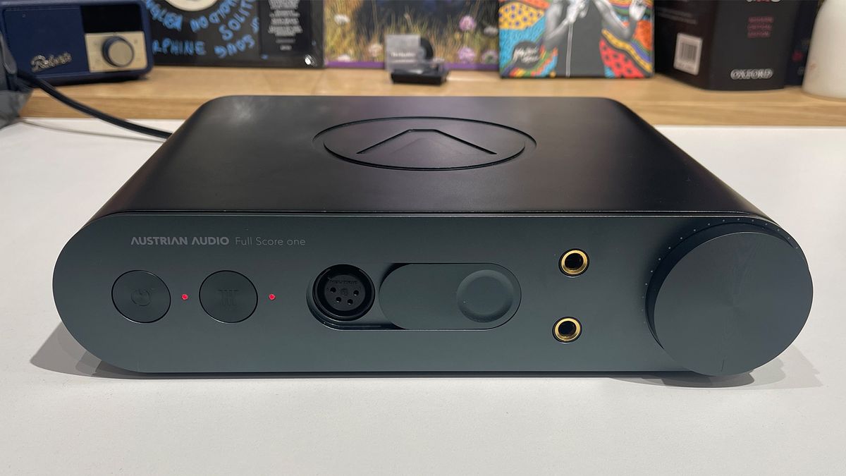 Austrian Audio Full Score One headphone amp on desk