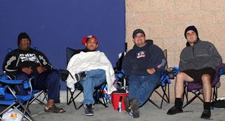 The lucky first four in line at Best Buy.