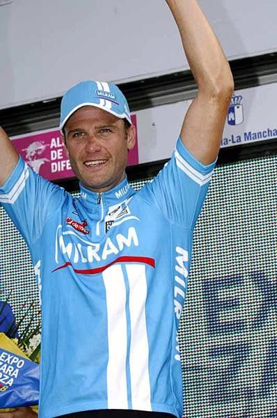 Alessandro Petacchi (Milram) on the stage as stage winner, his 18th time in the Vuelta.