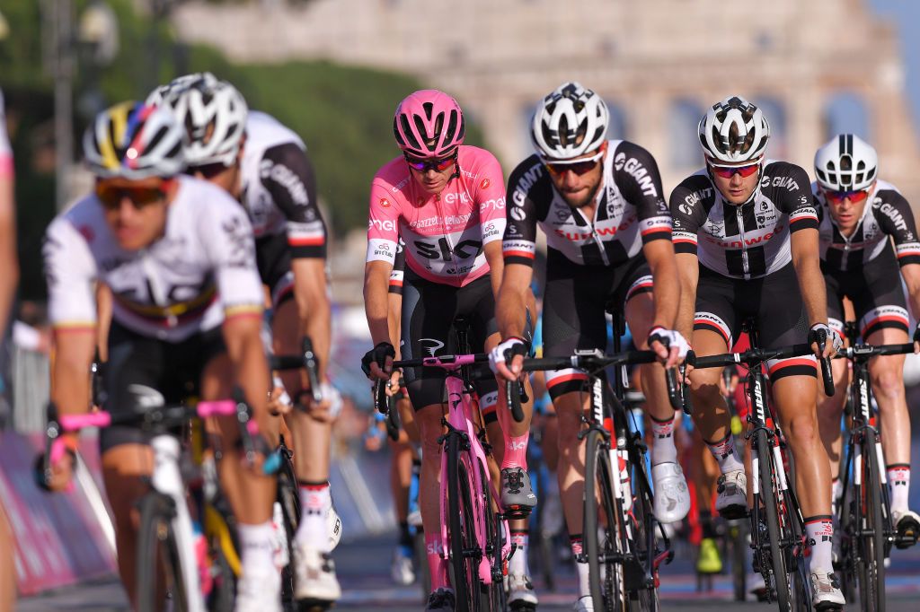 Chris Froome finishes the Giro d'Italia