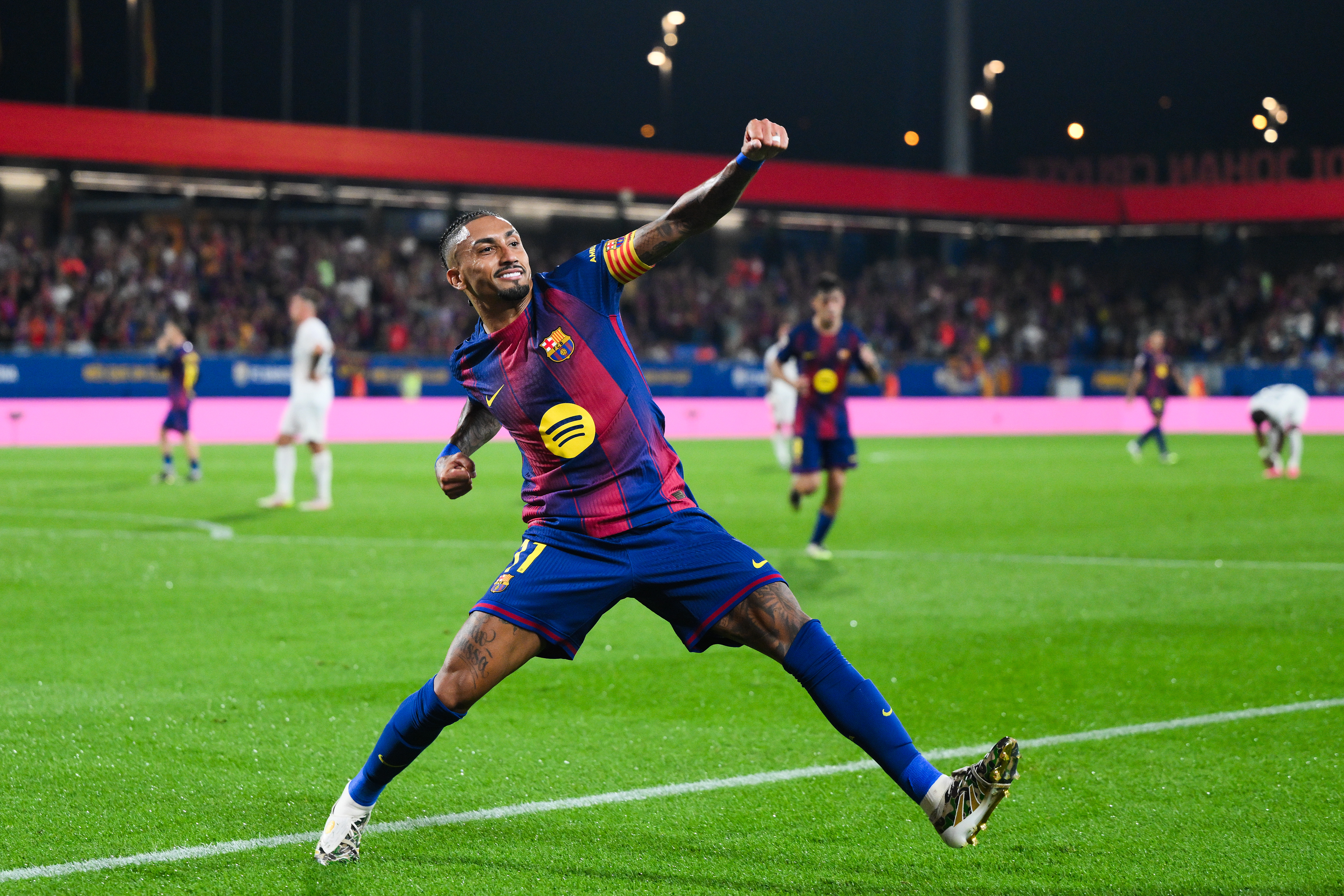 Barcelona celebrate victory over Valencia, September 2025