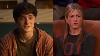 Right: Noah Schnapp in Stranger Things. Left: Jennifer Aniston in Friends.
