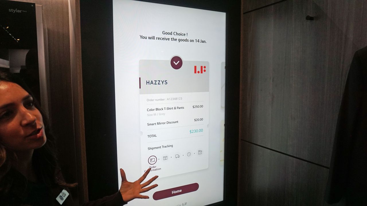 You can buy the clothes directly from the mirror