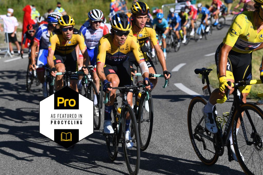 Eventual stage winner Primoz Roglic and his Jumbo-Visma teammates were in control on stage 4 of the 2020 Tour de France