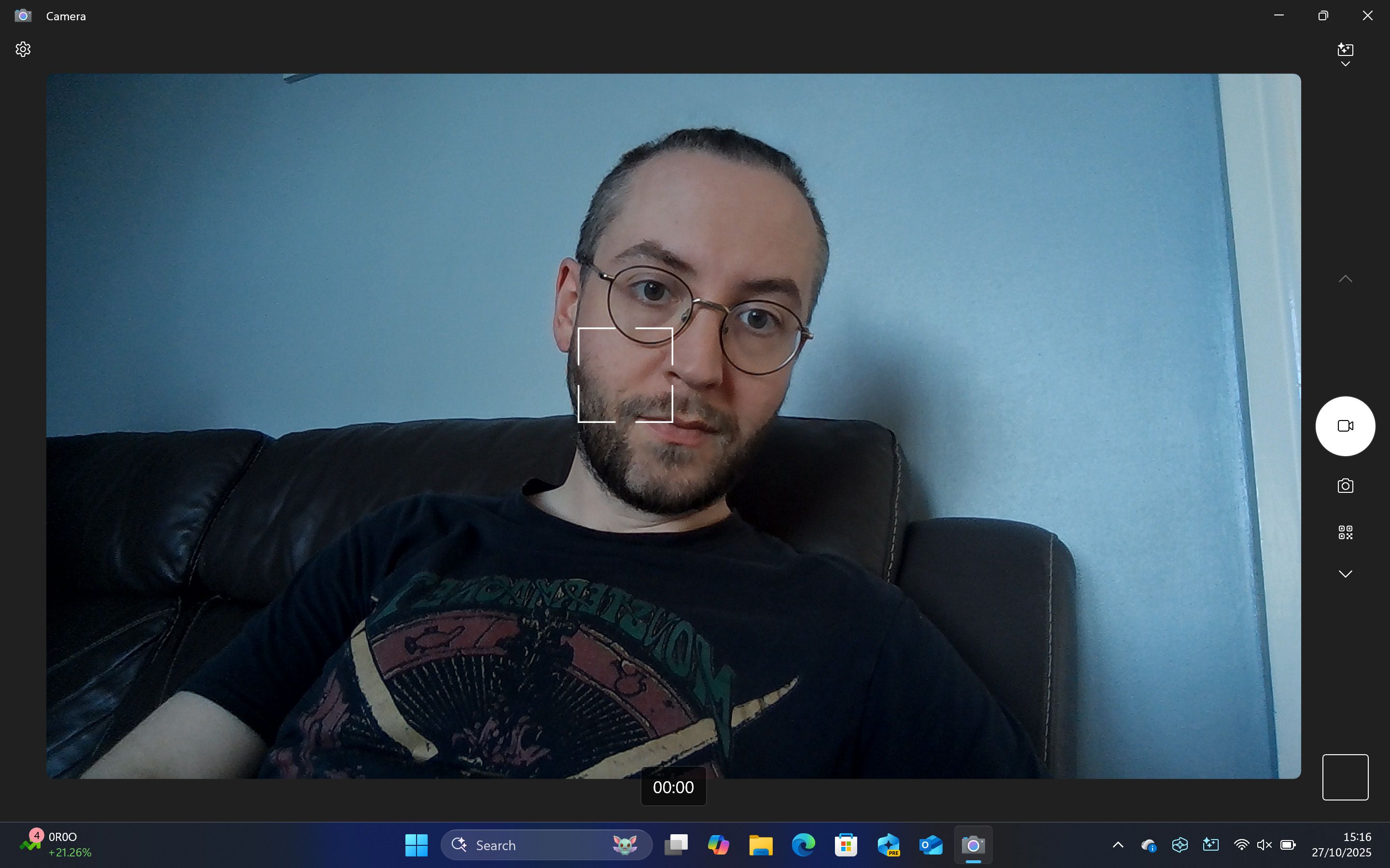 Comparison photograph of using a built-in ASUS Zenbook webcam against a Google Pixel 7 Pro