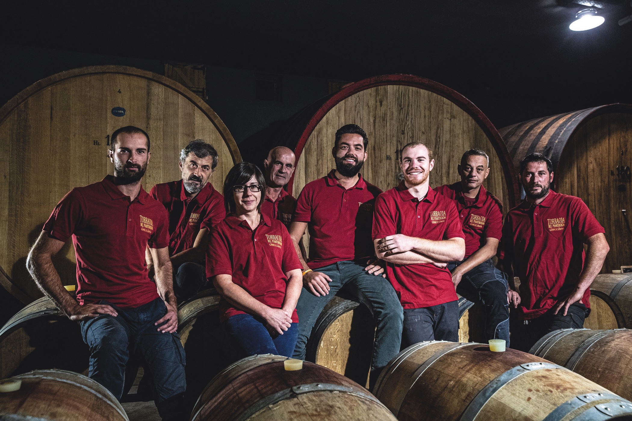 Mattia Donna with the winemaking team at Torraccia del Piantavigna in Alto Piemonte