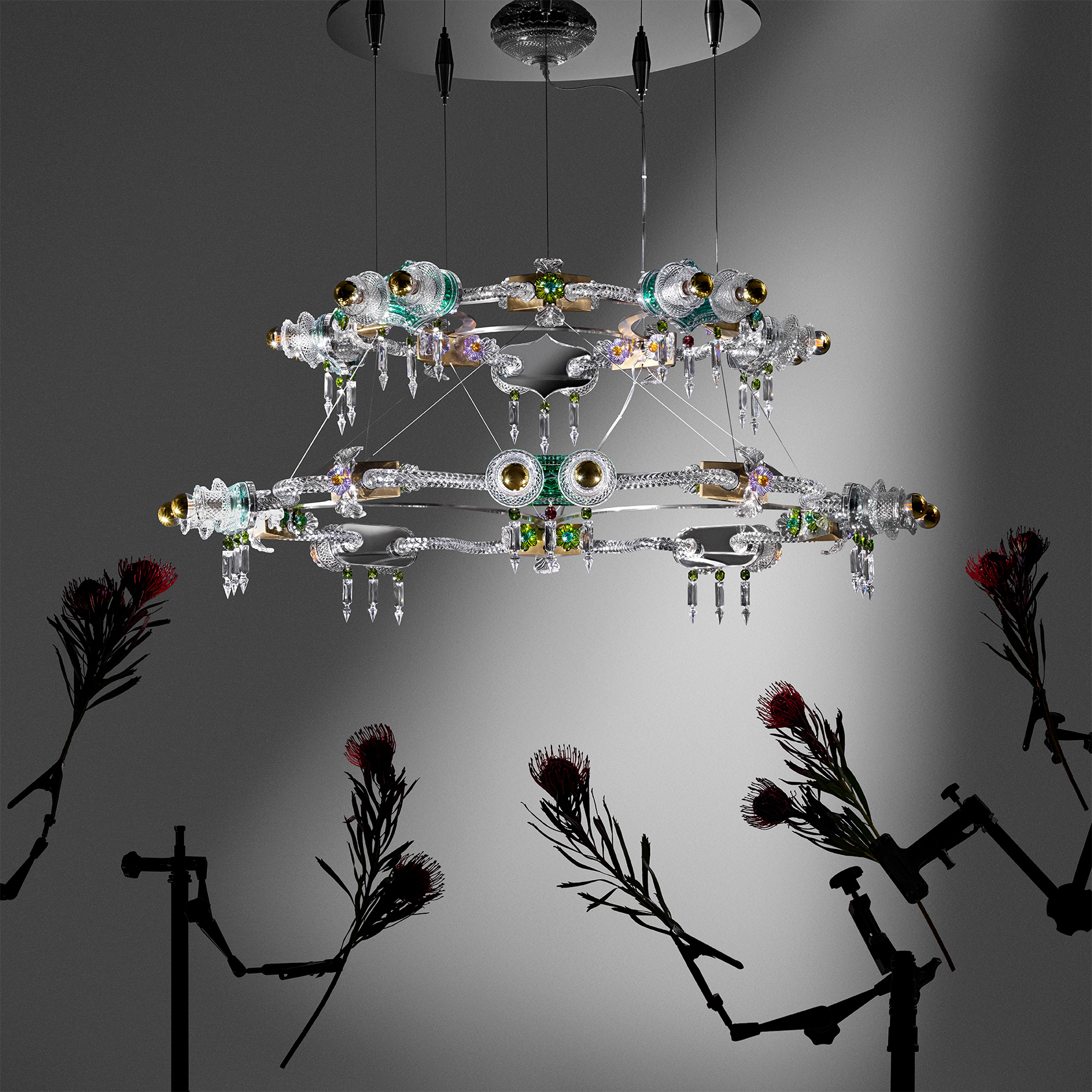 Chandeliers and candleholders by Bethan Laura Wood for Baccarat, revealed at Milan Design Week 2026