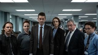 A group shot of the Crime season 1 cast in character.