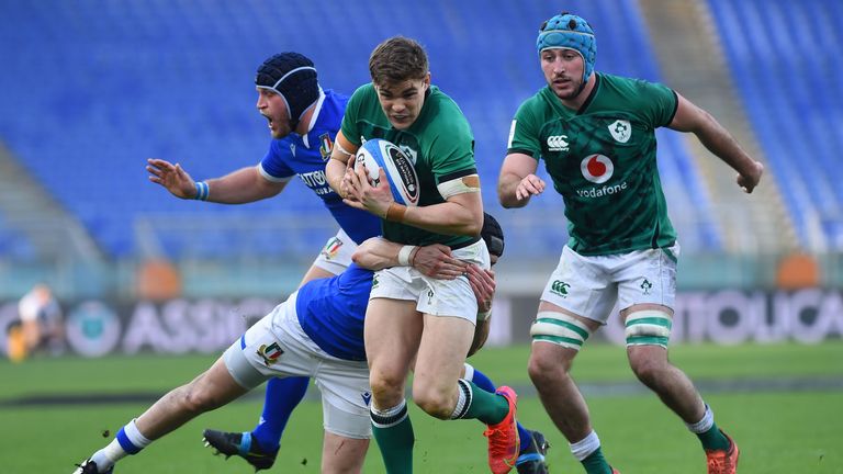 Ireland player Garry Ringrose during the match Italy-Ireland in the Olympic stadium