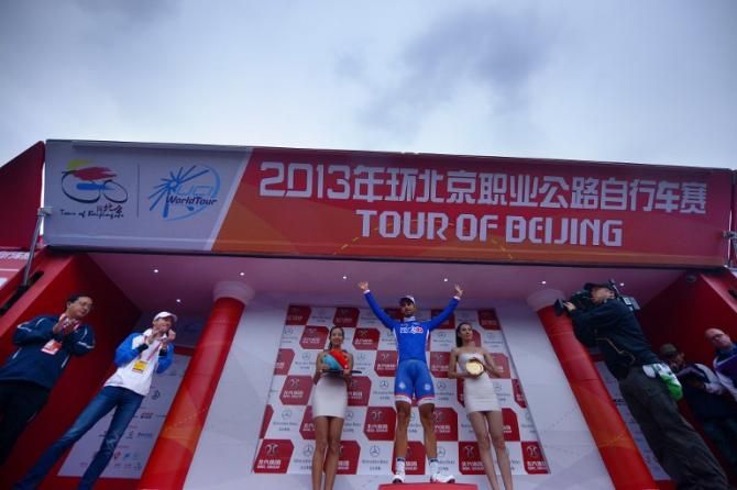 Nacer Bouhanni (FDJ) on the podium in Tour of Beijing