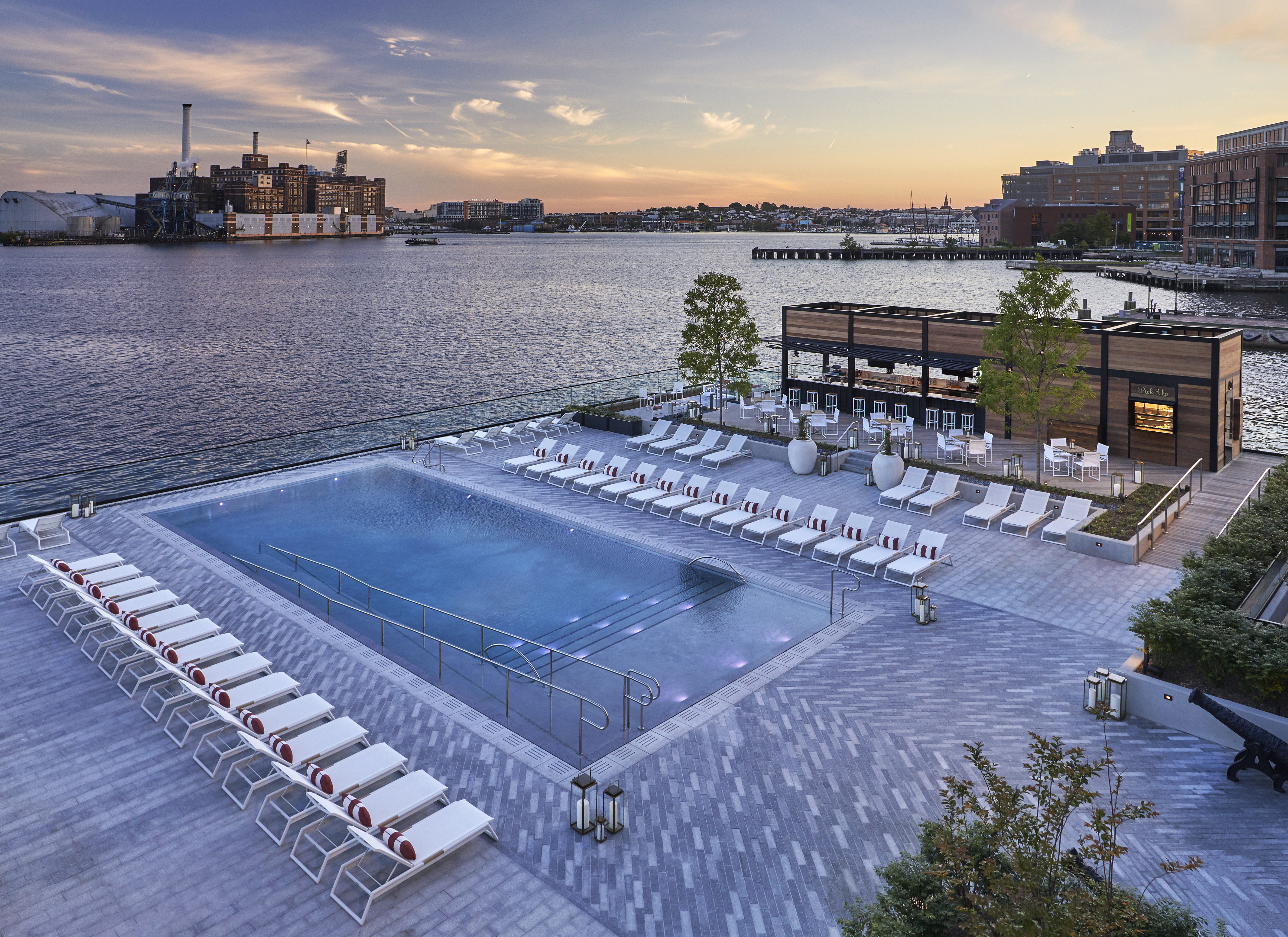 The view at sunset from Sagamore Pendry Baltimore
