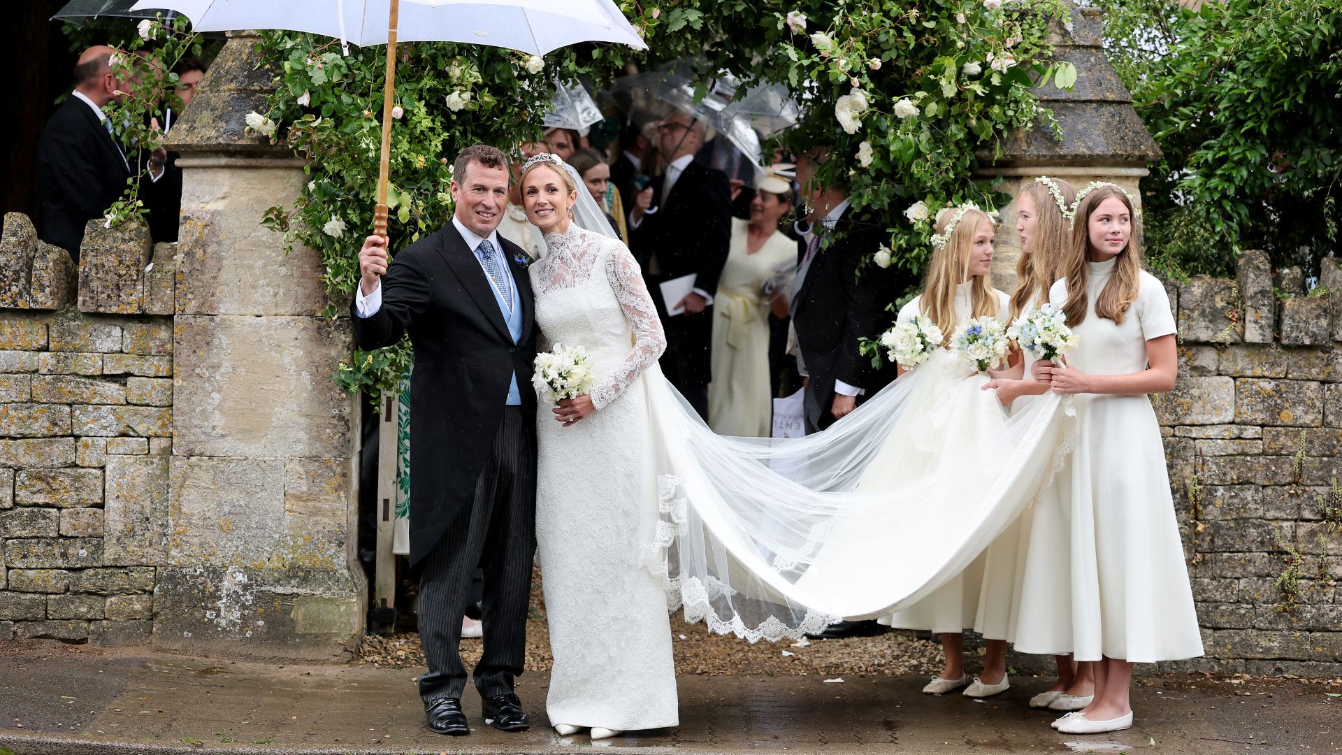 Peter Phillips and Harriet Sperling depart from their Royal wedding at All Saints' Church on June 06, 2026 in Kemble, England