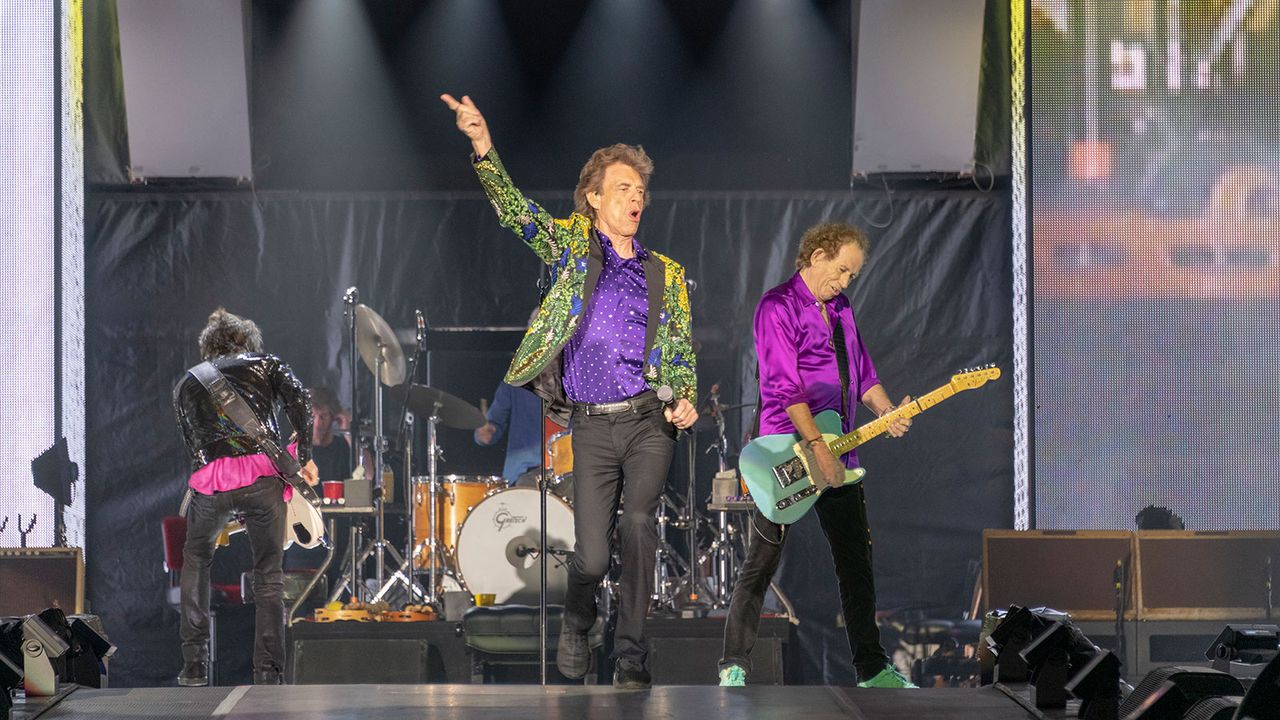 The Rolling Stones took the stage at the Rose Bowl on Aug. 22, 2019. NASA's Mars InSight lander team named a Martian rock "Rolling Stones Rock."