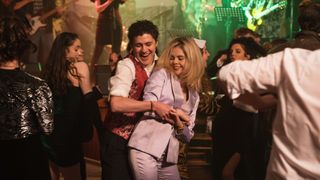 Dylan Llewellyn and Saorise-Monica Jackson dancing in The Agreement Derry Girls 1-hour special