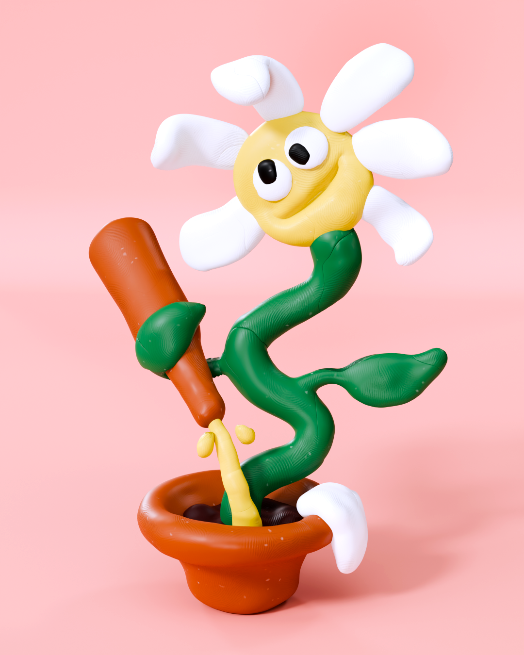 3D model of a plant in a pot