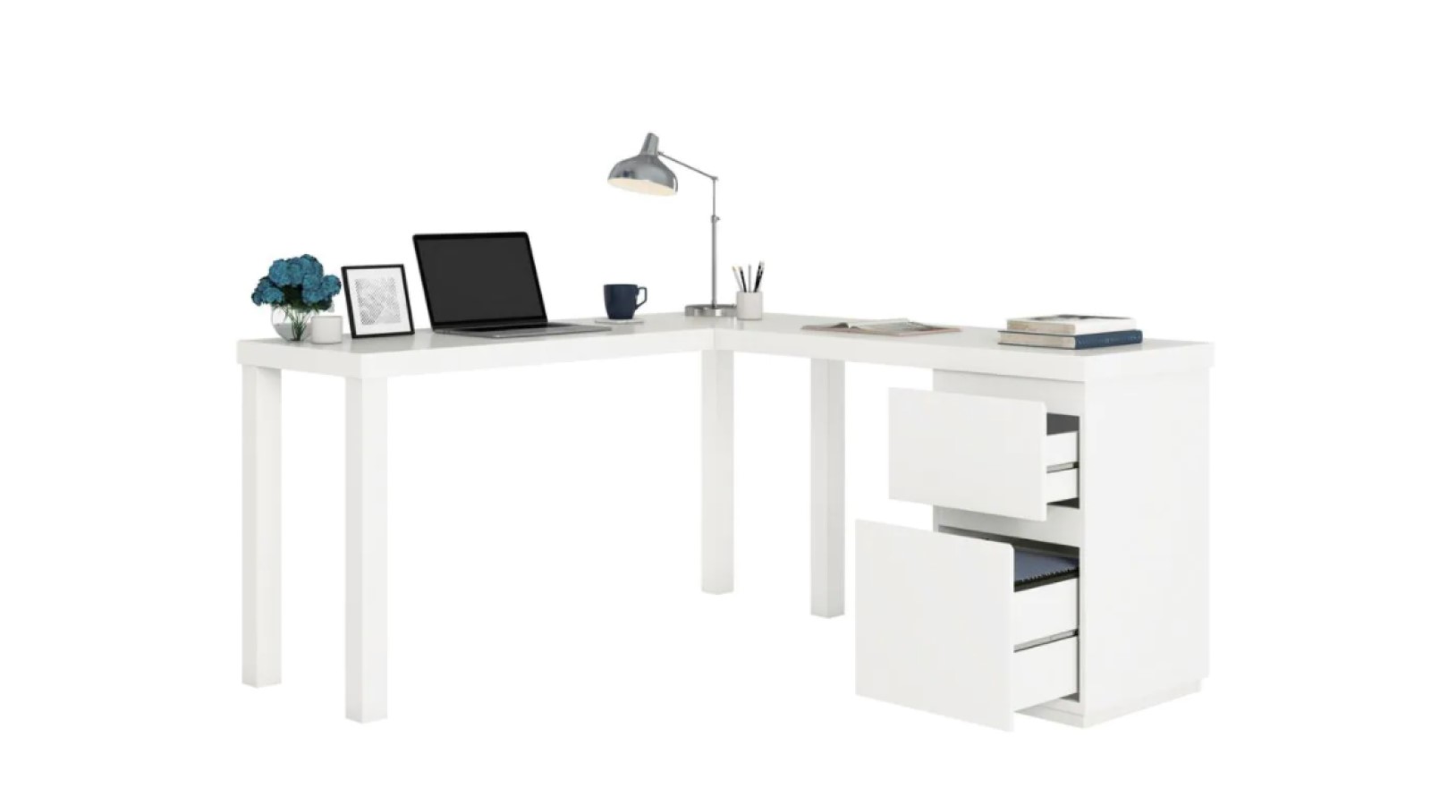 Sauder Northcott L-Shaped Computer Desk with File Storage