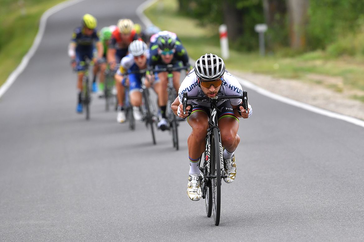 Peter Sagan descending on stage 7 of the Tour de Pologne
