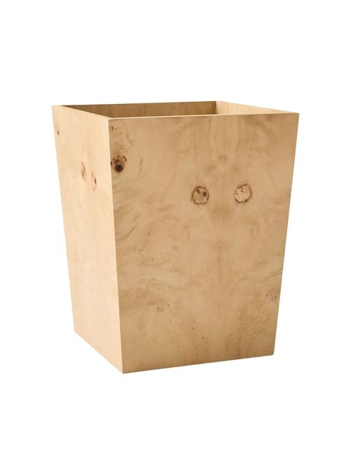 Burled Wood Waste Bin
