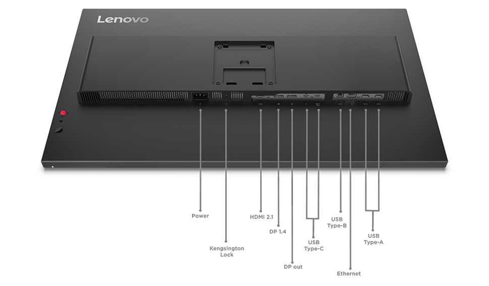 ThinkVision P32UD-40 rear ports