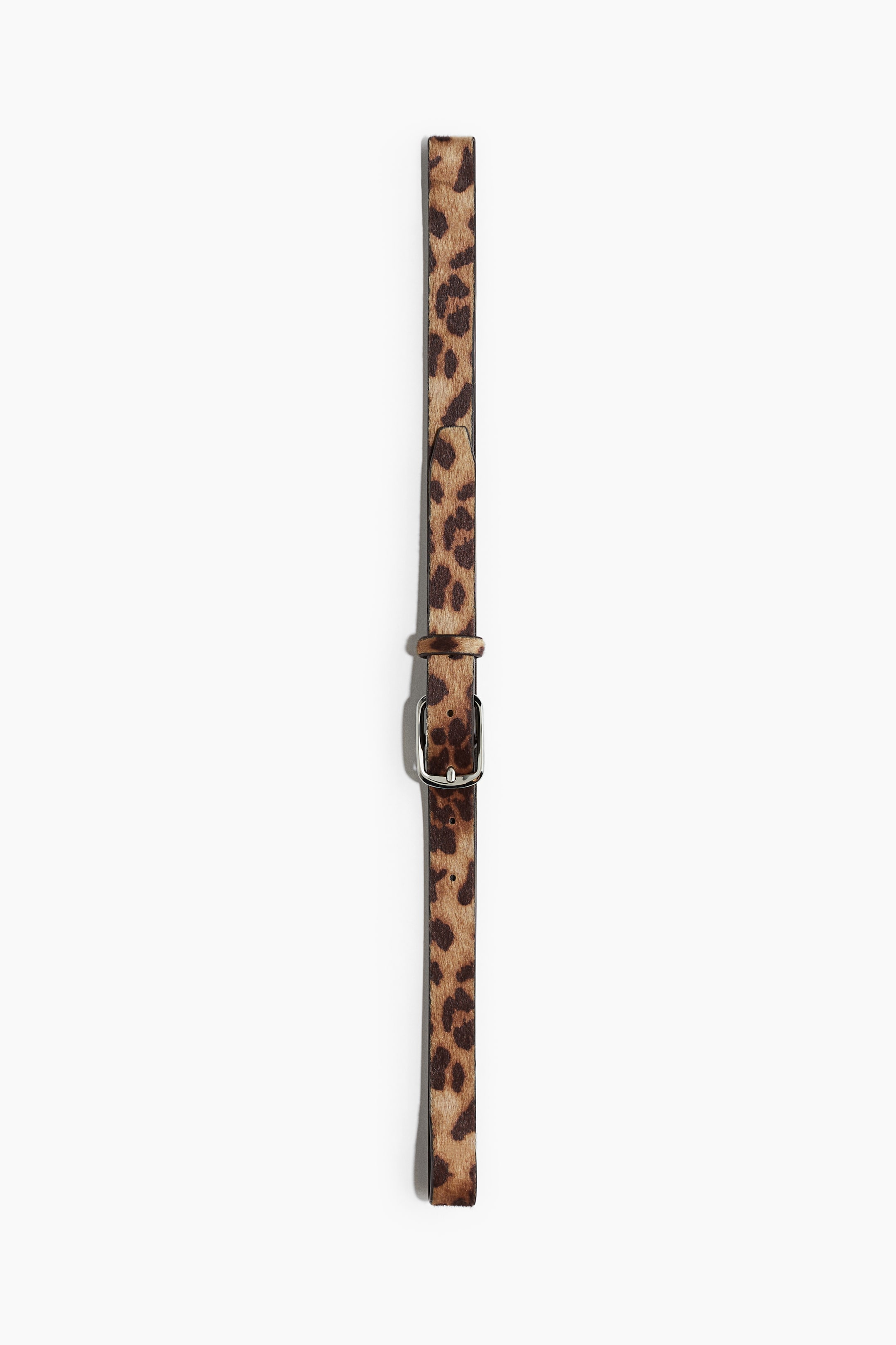 Narrow Belt - Beige/leopard Print