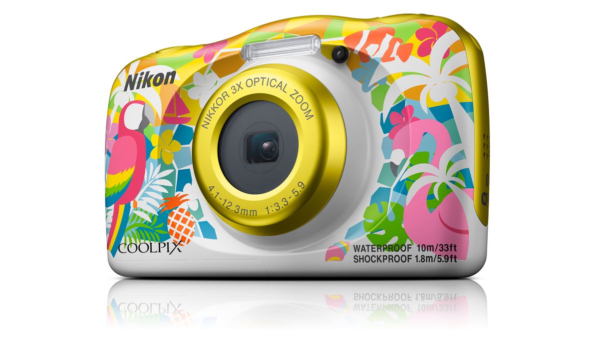 The Coolpix W150 is shockproof, but we aren't. That's one heck of a colour scheme.