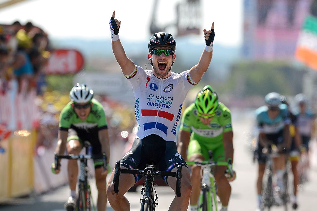 Cycling : 100th Tour de France 2013 / Stage 13
Arrival / Mark Cavendish (GBr) Celebration Joie Vreugde / Peter Sagan (Svk) Green Jersey / Bauke Mollema (Ned)/
Tours - Saint-Amand-Montrond (173Km)/
Ronde van Frankrijk TDF / Rite Etape pool(c)Tim De Waele