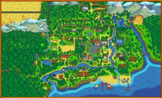 Stardew Valley mod - Stardew Valley Expanded map showing a larger game world