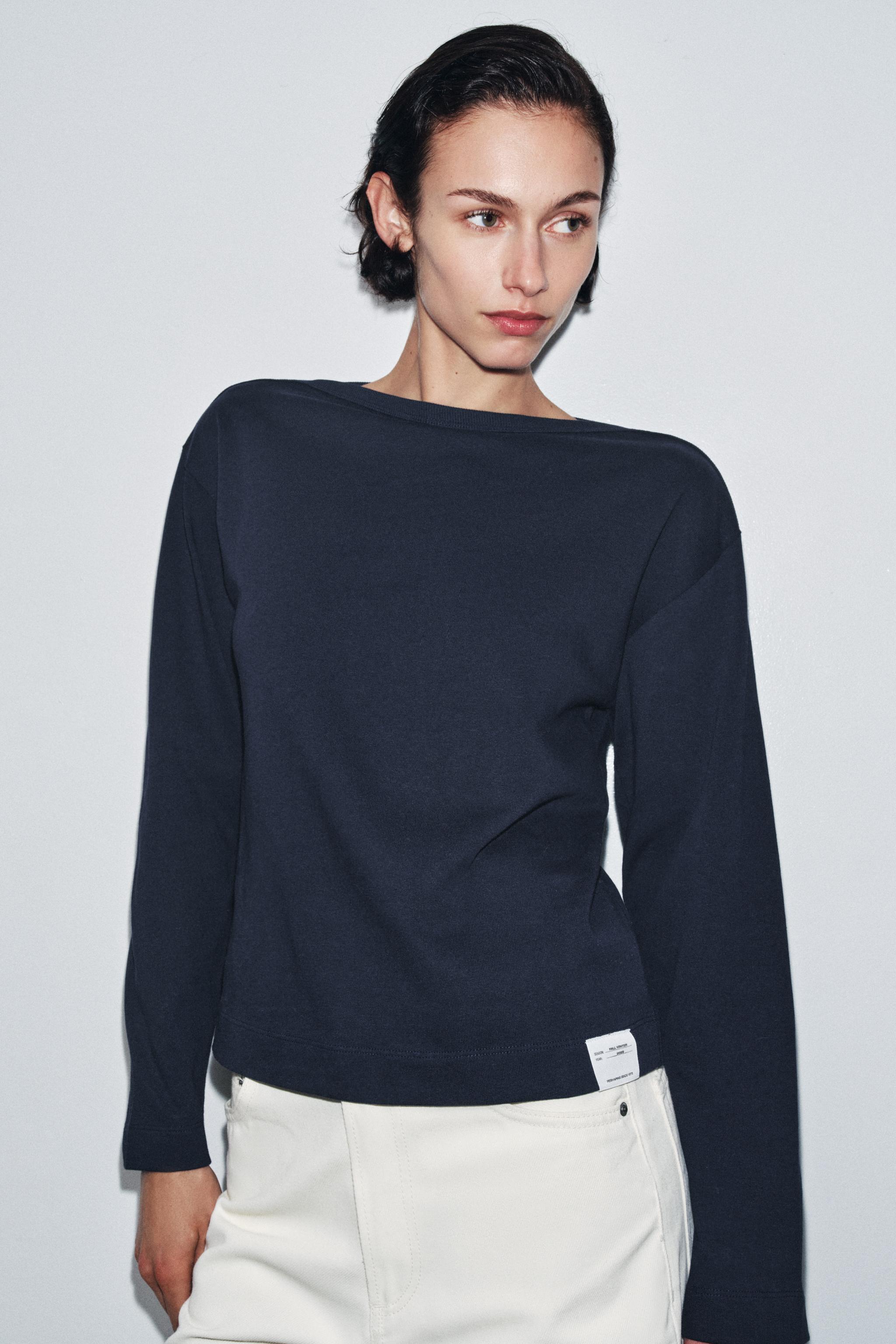 Boat Neck T-Shirt With Label