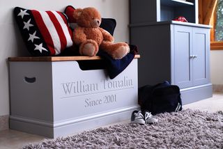 toy storage ideas: personalised toybox from Chatsworth Cabinets who are great for classic toy storage ideas