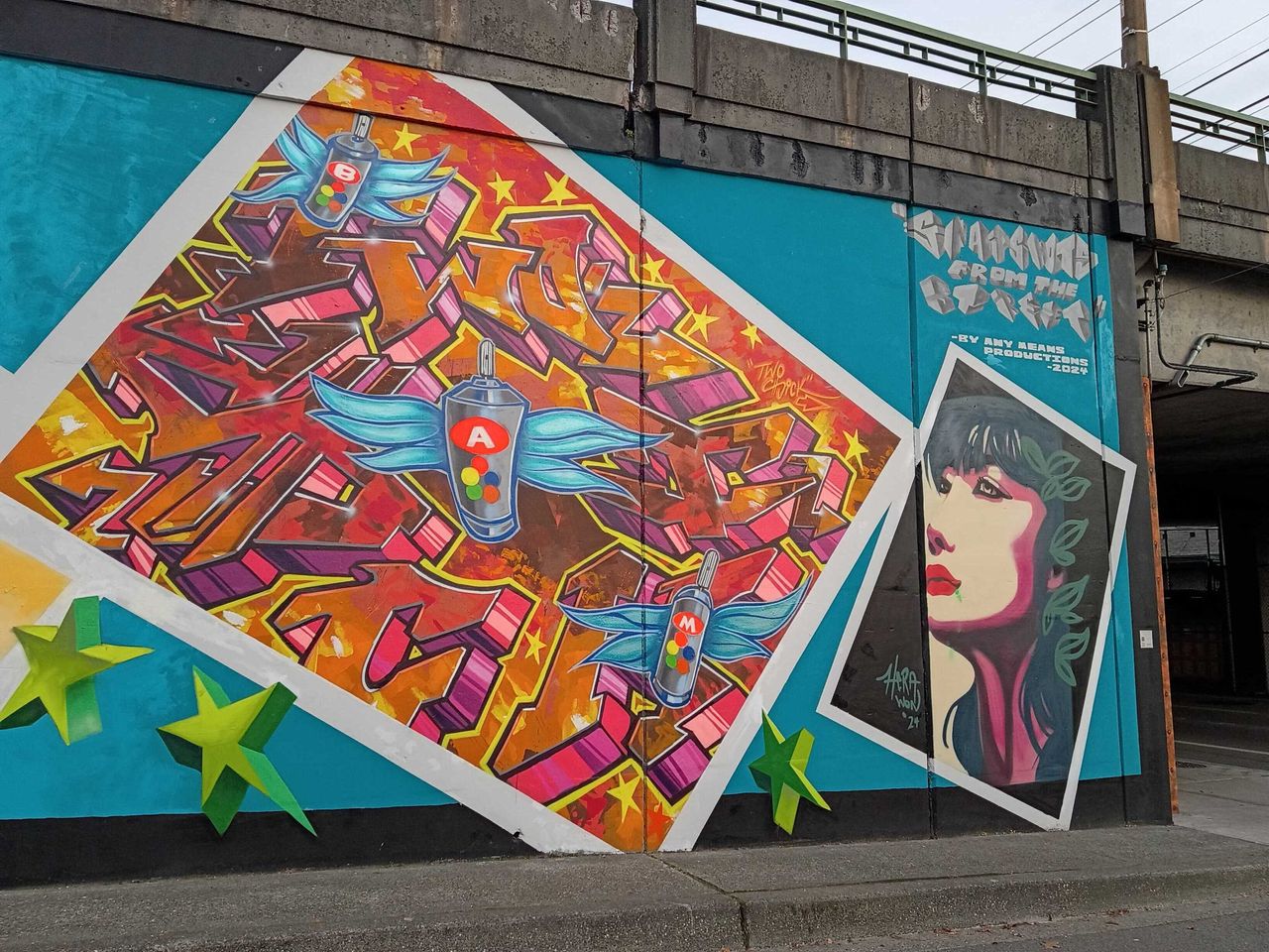 Artwork on an overpass