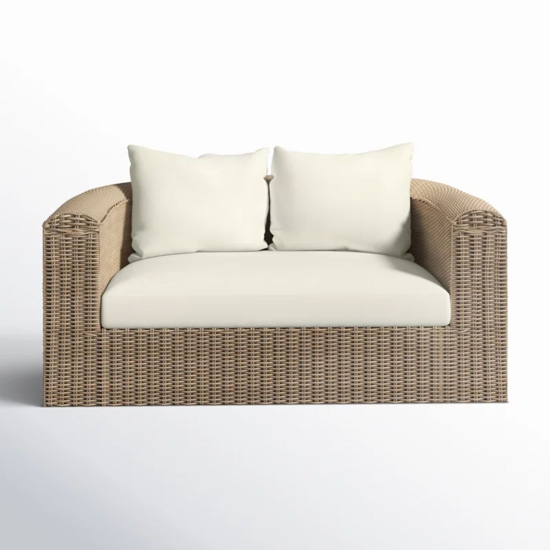 Fuson Polyethylene (PE) Wicker Outdoor Loveseat