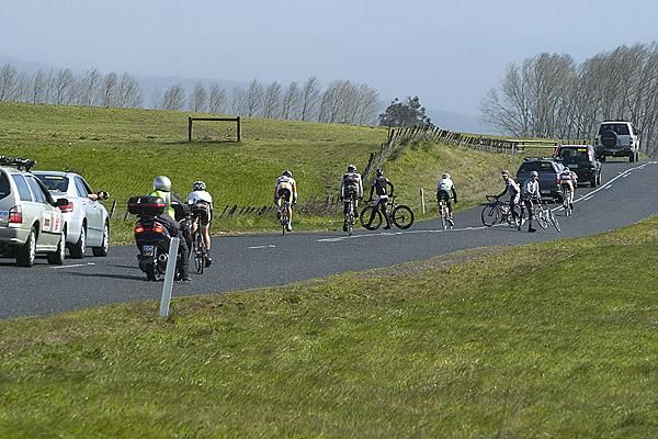 A sign of things to come: The race was severely affected by strong cross-winds near Poatina.